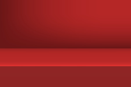 Empty studio red background for product display with copy space. Showroom shoot render. Banner background for advertise product.のイラスト素材