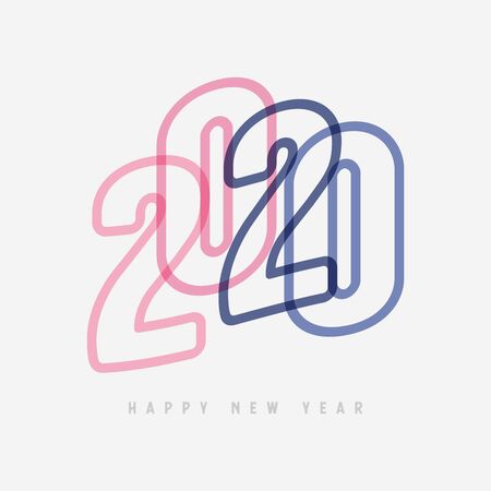 Colorful Happy New Year 2020 Text Design.のイラスト素材