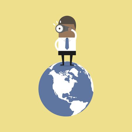 African businessman find the opportunity on the world.のイラスト素材