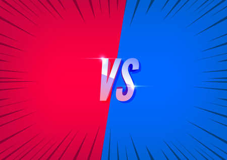 Versus red and blue screen. Fight backgrounds against each other.のイラスト素材