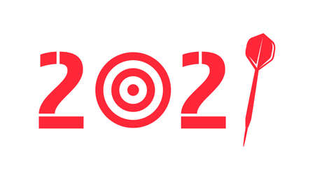 2021 Dart target. Goals in 2021 concept.のイラスト素材