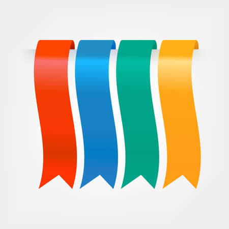 Set of colorful ribbons or bookmarks.のイラスト素材