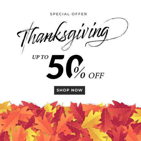 Thanksgiving day sale banner template.のイラスト素材