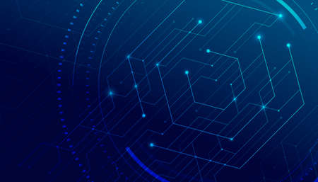 Abstract lines and dots connect background. Technology connection digital data and big data concept.のイラスト素材