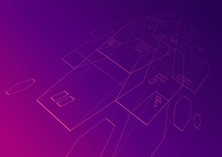 Abstract futuristic line techno background.のイラスト素材