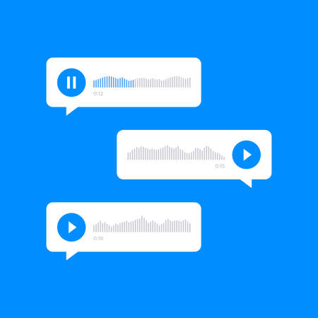 Voice message icon for mobile device. Social audio app.のイラスト素材