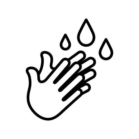 Hand wash flat line icon symbol.のイラスト素材