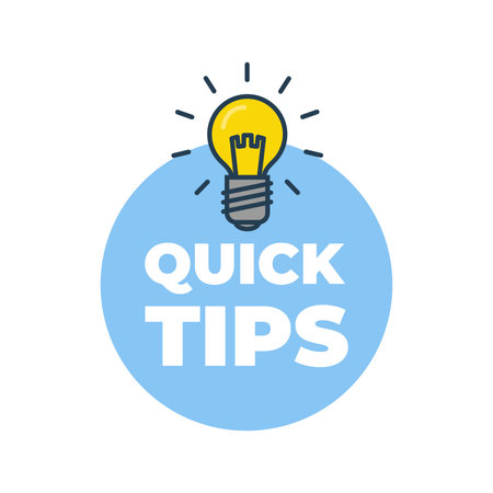 Quick tips with light bulb icon.のイラスト素材