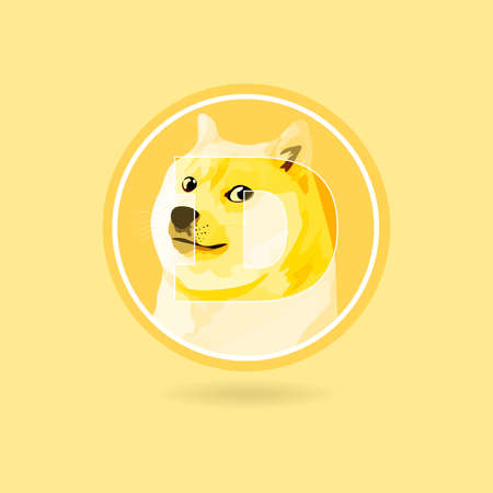Dogecoin (DOGE) cryptocurrency icon isolated on white background. Digital currency.のイラスト素材