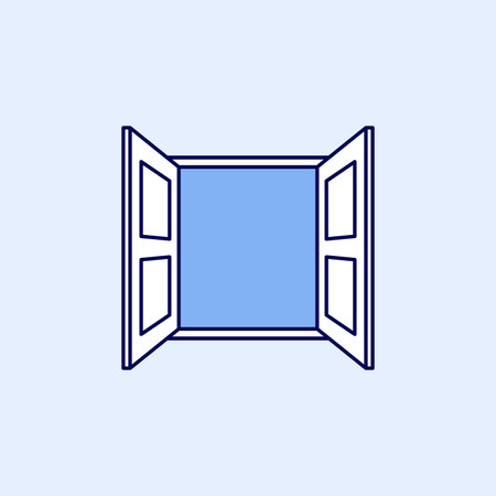 Opened window simple icon vector. Window symbol in linear style.のイラスト素材