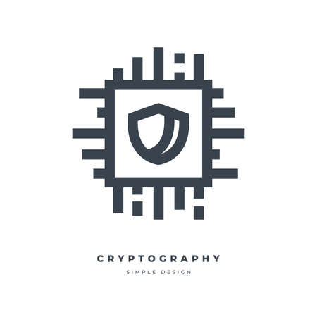 cryptography thin line icon isolated on white background.のイラスト素材