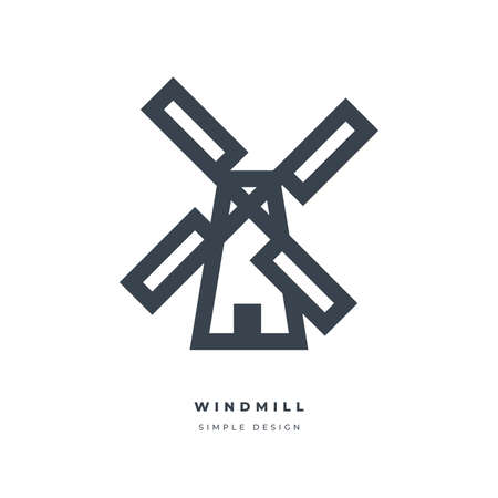 windmill icon isolated on white background.のイラスト素材