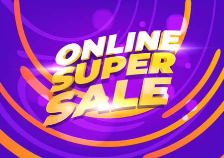 Online super sale banner template. Layout for online shopping, product, promotions, website and...