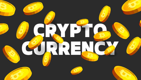 Bitcoin BTC banner. Bitcoin cryptocurrency concept banner background.のイラスト素材
