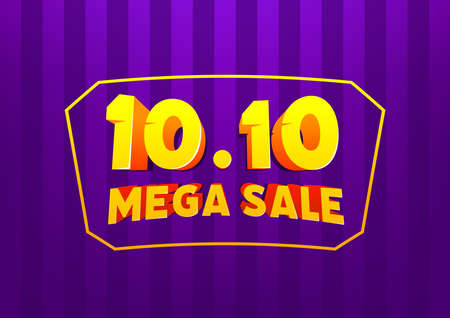 10.10 Mega sale online shopping day sale banner.