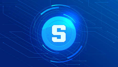 The Sandbox (SAND) banner. SAND coin cryptocurrency concept banner background.のイラスト素材