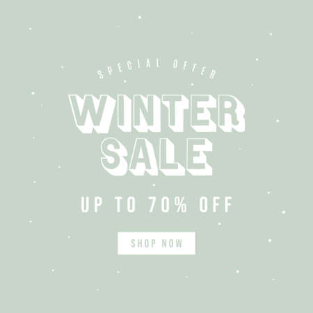Special offer winter sale banner template. Minimal square banner template for social media post.のイラスト素材