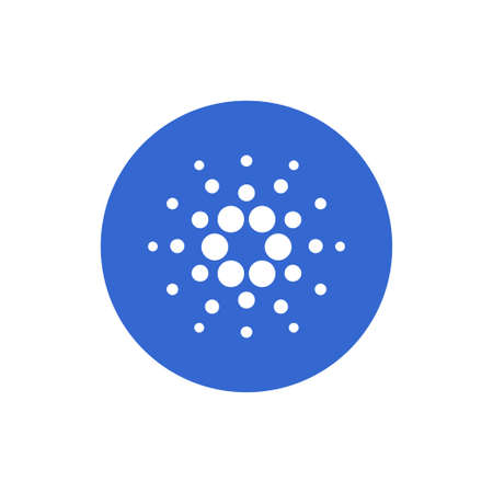 Cardano (ADA) coin icon isolated on white background.のイラスト素材