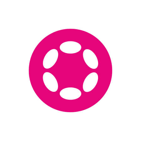 Polkadot Coin (DOT) cryptocurrency line icon isolated on white background. Digital currency.のイラスト素材