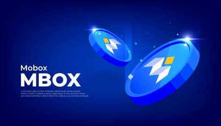 Mobox (MBOX) banner. MBOX coin cryptocurrency concept banner background.のイラスト素材