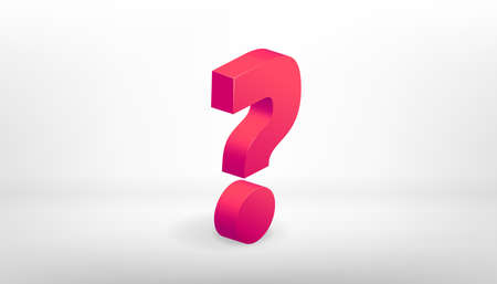 Red 3D question mark on white background.のイラスト素材