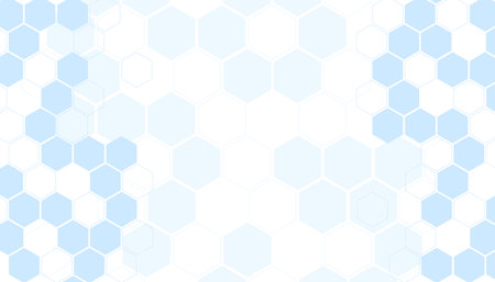 Blue and white abstract technology background with hexagons.のイラスト素材