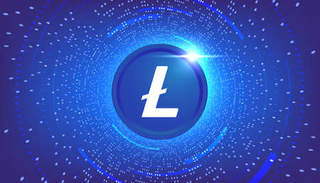 Litecoin LTC banner. LTC coin cryptocurrency concept banner background.の写真素材