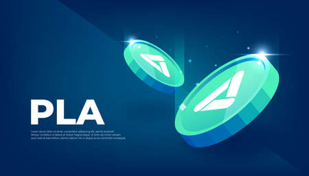 PLA coin cryptocurrency concept banner background.のイラスト素材