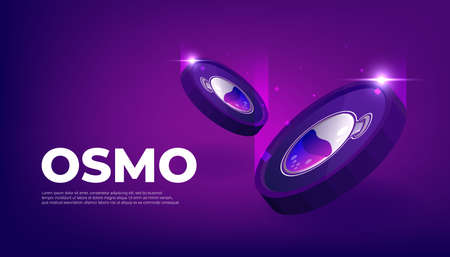 Osmosis (OSMO) coin cryptocurrency concept banner background.のイラスト素材