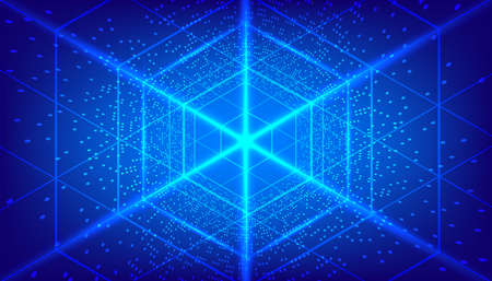 Abstract blue hexagon pattern background for a hi-tech communication concept. vector illustrationの写真素材