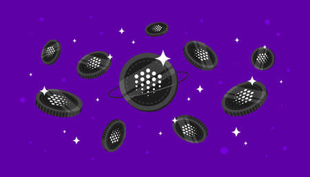 Ocean Protocol (OCEAN) coins falling from the sky. OCEAN cryptocurrency concept banner background.のイラスト素材