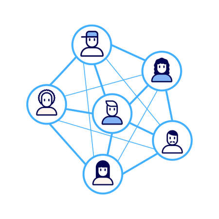 Social Network connection between people. Social Networking. Social media. Share concept.のイラスト素材