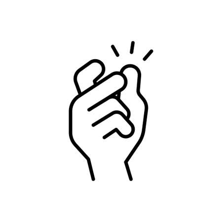 Finger snap. Snap gesture icon isolated on white background.のイラスト素材