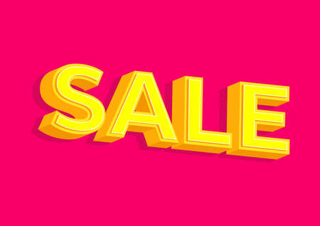 Sale 3d text, sale tag, Sale 3d letters sign.のイラスト素材