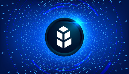 Bancor (BNT) coin banner. BNT coin cryptocurrency concept banner background.の写真素材