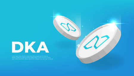 DKA coin cryptocurrency concept banner background.のイラスト素材