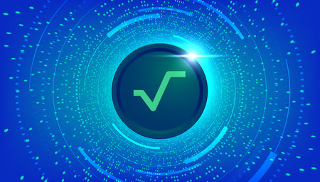 e-Radix (EXRD) coin banner. EXRD coin cryptocurrency concept banner background.の写真素材