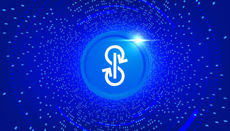 YFI coin banner. YFI coin cryptocurrency concept banner background.