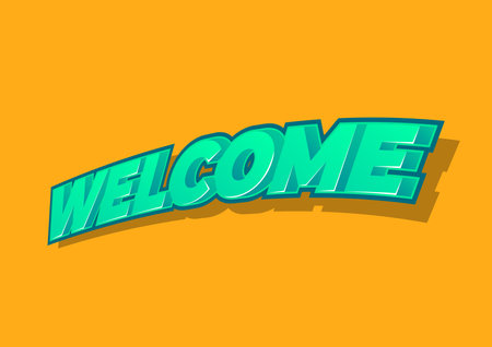 Welcome 3d text on orange background.のイラスト素材