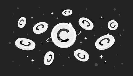 Tether (USDT) coins falling from the sky. USDT cryptocurrency concept banner background.のイラスト素材
