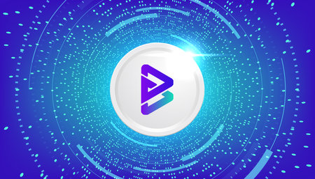 Bitgert (BRISE) coin cryptocurrency concept banner background.の写真素材