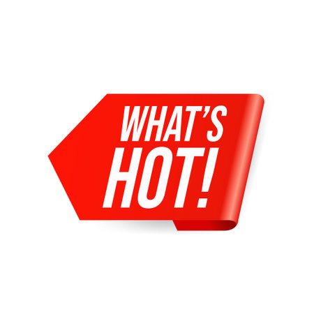 What's Hot red sticker tag isolated on white backgroundのイラスト素材