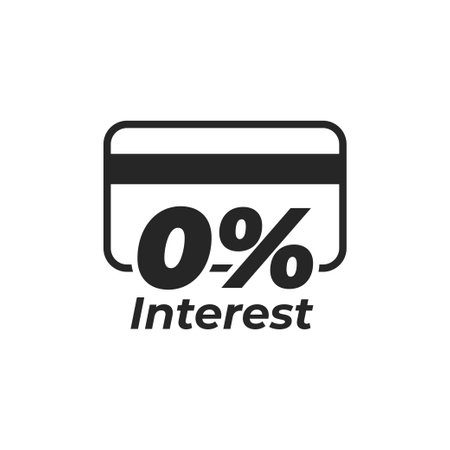 0% interest installment payment icon isolated on white background.のイラスト素材