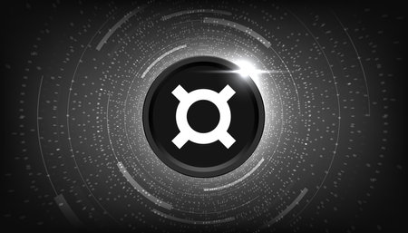 Frax coin cryptocurrency concept banner background.の写真素材