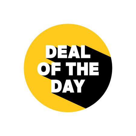 Deal of the day label with long shadow. Advertising discounts symbol. vectorのイラスト素材