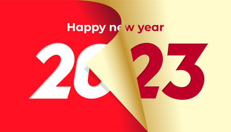 Happy new year 2023. Change or open paper to new year 2023 banner. vectorのイラスト素材