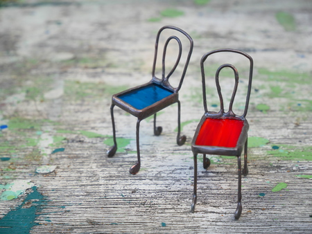 A small chair of stained glassの写真素材