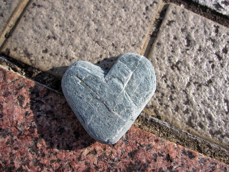 Heart-shaped stoneの写真素材