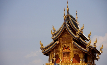 Gable apex on the roof of temple in Thailand