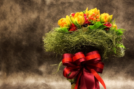 Beautiful bouquet of flowers for celebration and wedding.の写真素材